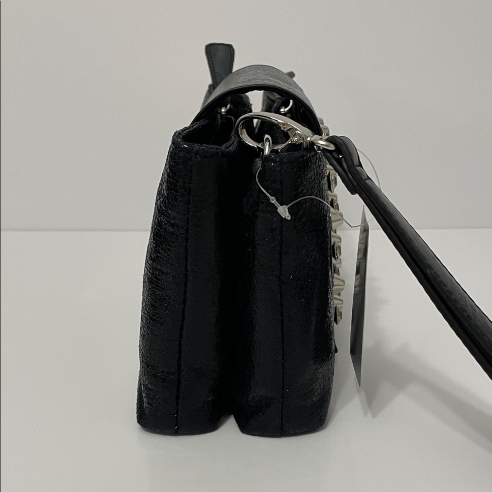 Sharif 1827 Black Studded Wrist/Clutch/Crossbody Bag - Picture 7 of 16